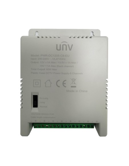 Acheter UNIVIEW UV-PWR-DC1205-C8-EU Alimentation multicanal Uniview - 8 canaux - Sortie 12 VDC 5 A (1 A / canal) / 60 W -