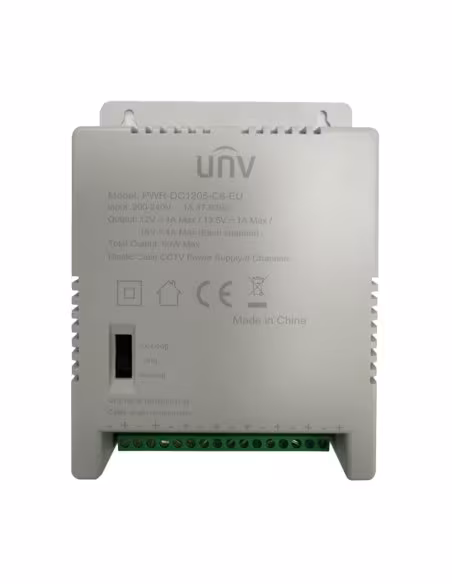 Comprar UNIVIEW UV-PWR-DC1205-C8-EU Fuente de alimentación multicanal Uniview - 8 canales - Salida 12VDC 5A (1A / canal) / 60W -