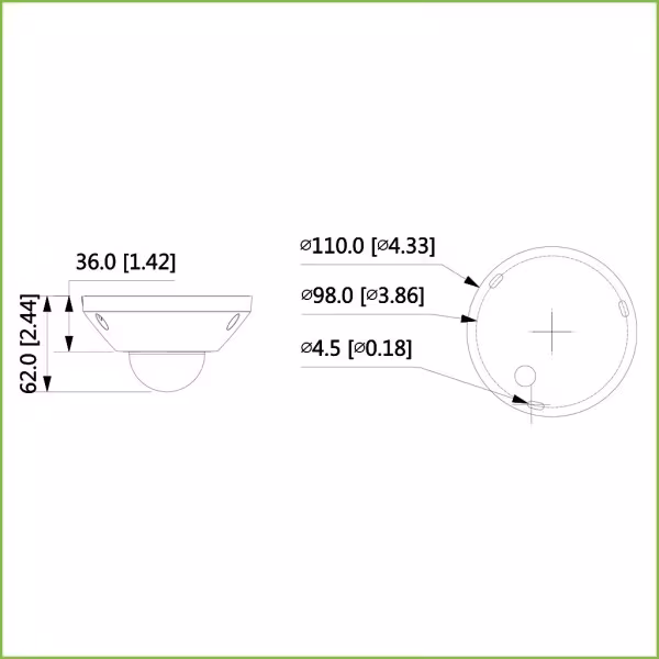 Comprar DAHUA IPC-EB5541-AS FishEye H265 5M DN WDR 1.4mm IK10 IP67 Audio SD PoE MIC E/S AI