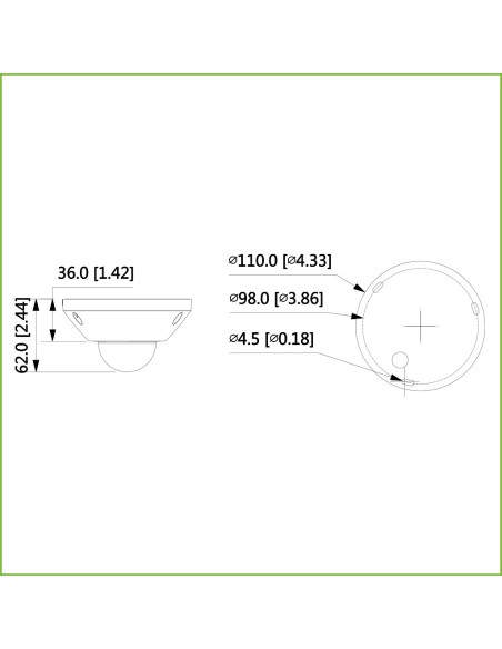 Acheter DAHUA IPC-EB5541-AS FishEye H265 5M DN WDR 1.4mm IK10 IP67 Audio SD PoE MIC E/S IA