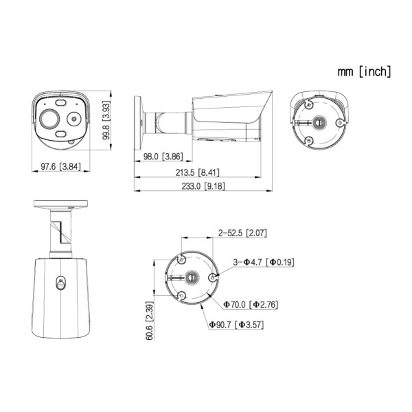 Comprar DAHUA TPC-BF1241-LB3F4-DW-S8-V1 Cámara Térmica IP DUAL 256x192 3.5mm + 4M 4mm IP67 IK10 12V PoE