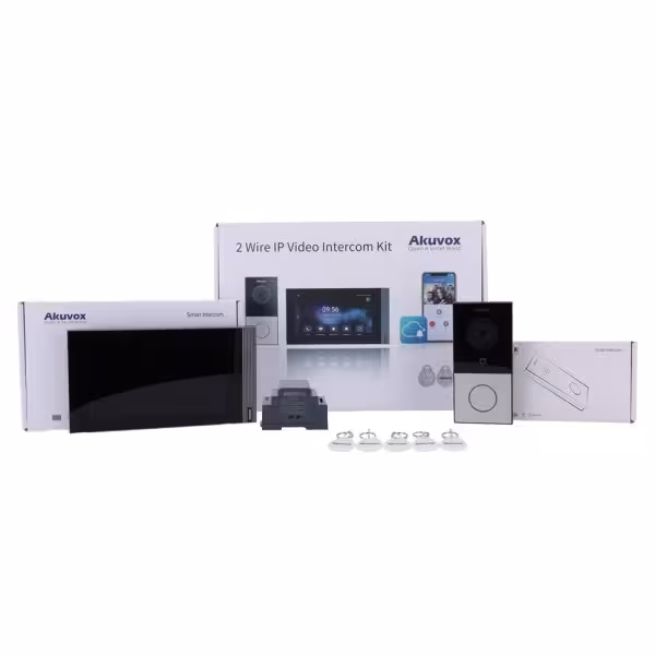 Acquistare AKUVOX AK-KIT204 Kit videocitofono Linux - 2 fili & WiFi | Placca e monitor IPS - Audio bidirezionale Crystal Clea