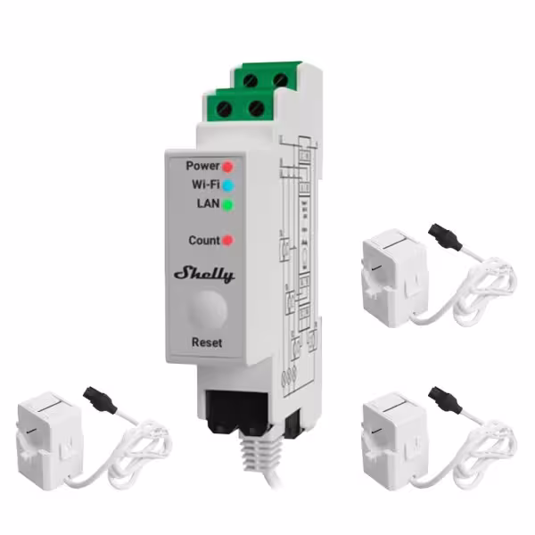Acheter SHELLY SH-PRO-3EM-120A-V2 Shelly Pro 3EM 120A - Mesure à 3 canaux / 3 pinces 120 A incluses - Surveillance de 4 cu