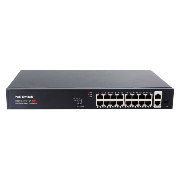 Comprar OEM SW16GE2GE1SFP-2BT-250W Switch PoE - 16 puertos RJ45 + 2 RJ45 Uplink + 1 SFP Uplink - 16x 10/100/1000Mbps + 2x 1000Mb