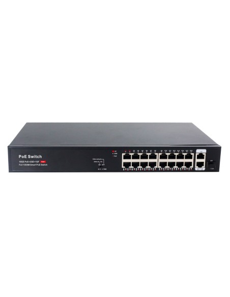 Comprar OEM SW16GE2GE1SFP-2BT-250W Switch PoE - 16 puertos RJ45 + 2 RJ45 Uplink + 1 SFP Uplink - 16x 10/100/1000Mbps + 2x 1000Mb