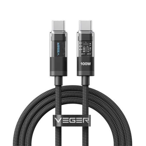 Acheter VEGER VG-CC16 Veger - Câble USB 2.0 pour tout appareil - USB-C vers USB-C - Coque métallique avec LED, tresse en nylon