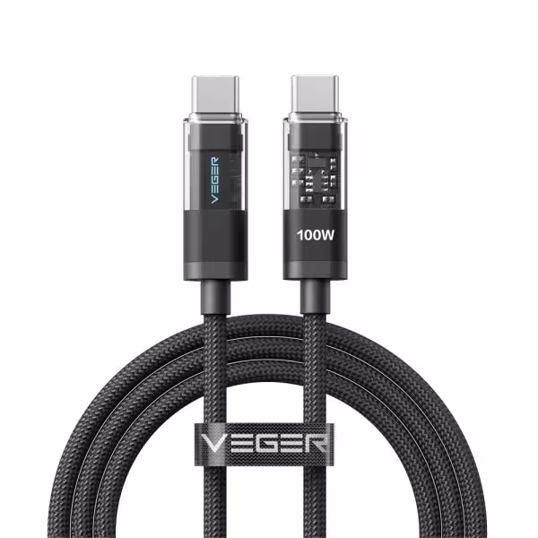 Acquistare VEGER VG-CC16 Veger - Cavo USB 2.0 per qualsiasi dispositivo - USB-C a USB-C - Rivestimento in metallo con LED, trecc