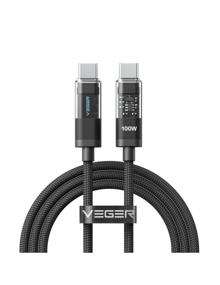 Acheter VEGER VG-CC16 Veger - Câble USB 2.0 pour tout appareil - USB-C vers USB-C - Coque métallique avec LED, tresse en nylon