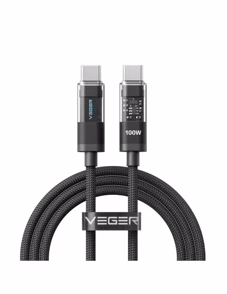 Acquistare VEGER VG-CC16 Veger - Cavo USB 2.0 per qualsiasi dispositivo - USB-C a USB-C - Rivestimento in metallo con LED, trecc
