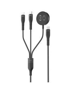 Acheter VEGER VG-V730 Veger - Câble USB 2.0 3 en 1 - USB-C vers USB-C, Lightning et smartwatch - Coque métallique, nylon tressé