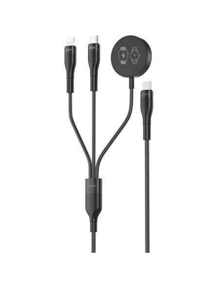 Comprar VEGER VG-V730 Veger - Cable USB 2.0 3 en 1 - USB-C a USB-C, Lightning y Smartwatch - Cubierta de metal, Nylon trenzado  