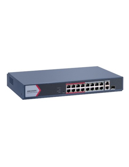 Comprar HIKVISION BASIC DS-3E1318P-EI-M HIKBASIC. Switch Smart PoE de 16 puertos 10/100Mbps + 1 puerto combo SFP 1000Mbps + 1 pu