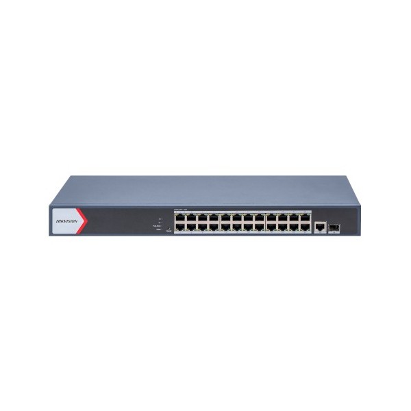 Comprar HIKVISION BASIC DS-3E1526P-EI HIKBASIC. Switch PoE de 24 puertos de cobre 10/100/1000 (PoE+ at/af extend 300m) + 1 cobre