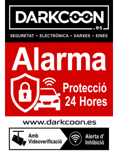 ALARM-PEGATINA-CAT  Pegatina alarma conectada zona protegida 24 horas con videoverificación y anti inhibidores. Catalán. 2