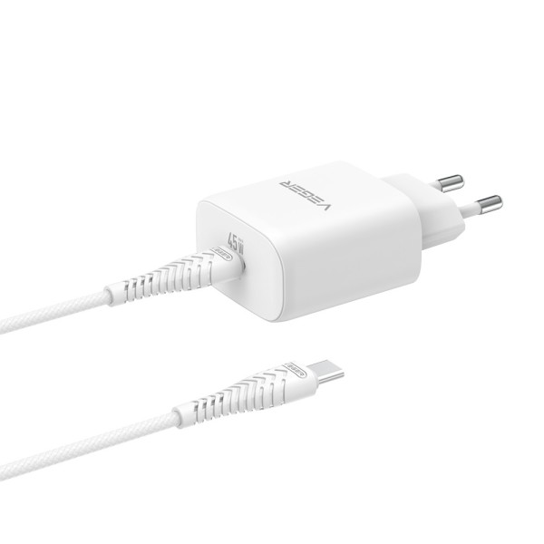Acquista VEGER VG-TR101-KIT-45W1C VEGER - Caricatore da parete - Ricarica rapida 45W | Con tecnologia GaN - Uscite USB-C - Cavo 
