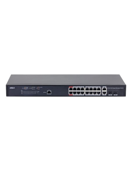 Comprar DAHUA PFS4218-16GT-130 Switch PoE 2.0 16 puertos Gigabit + 2 Combo Gigabit RJ45/SFP Uplink 130W Gestionable Layer2