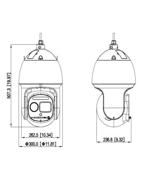 Comprar DAHUA TPC-SD8441B-B50Z56-DC-S22-V3 Domo PTZ Híbrido IP Térmico 400x300 50mm + Visible 4M 56X IP66 IR150m AUDIO E/S AI