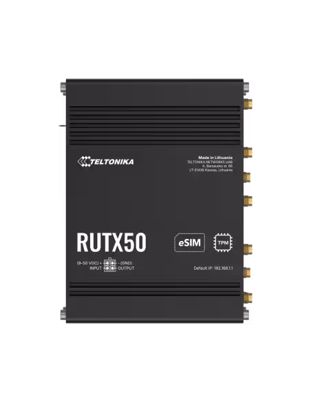 Comprar TELTONIKA TK-RUTX50 Router Industrial 5G Sub-6 GHz SA/NSA Wi-Fi 5  - Dual-Band Wave 2 hasta 867 Mbps  - Resiliencia co