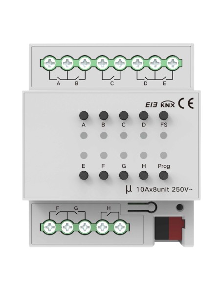 Comprar AKUBELA AK-KXAC-B1R8A10 Relé inteligente de 8 líneas - KNX - Carga máxima 10 A por línea - Potencia máxima 2300 W por lí
