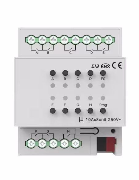 Acquistare AKUBELA AK-KXAC-B1R8A10 Relè intelligente a 8 linee - KNX - Carico massimo 10 A per linea - Potenza massima 2300 W pe