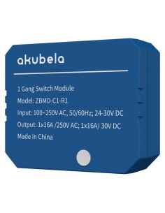 Comprar AKUBELA AK-ZBMD-C1-R1 Relé inteligente de 1 línea - ZigBee 3.0 - Carga máxima 16 A - Alimentación 100-250 AC / 24-30 DC 