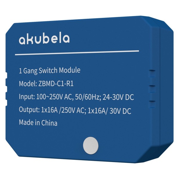 Comprar AKUBELA AK-ZBMD-C1-R1 Relé inteligente de 1 línea - ZigBee 3.0 - Carga máxima 16 A - Alimentación 100-250 AC / 24-30 DC 