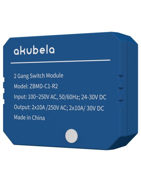 Comprar AKUBELA AK-ZBMD-C1-R2 Relé inteligente de 2 líneas - ZigBee 3.0 - Carga máxima 10 A por línea - Alimentación 100-250 AC 