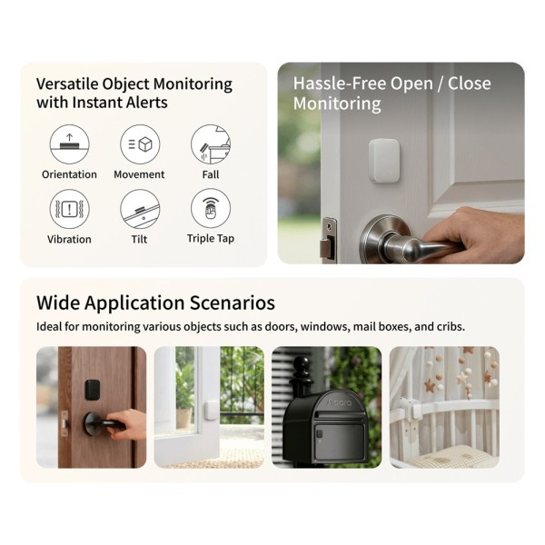 Comprar SHELLY AQ-VB-S03D Aqara - Sensor de Estado Múltiple P100 - Monitoreo apertura y cierre / inclinación - Sensor de vibraci
