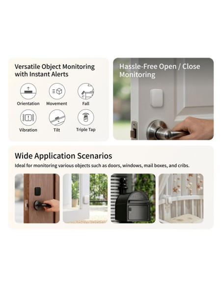 Comprar SHELLY AQ-VB-S03D Aqara - Sensor de Estado Múltiple P100 - Monitoreo apertura y cierre / inclinación - Sensor de vibraci
