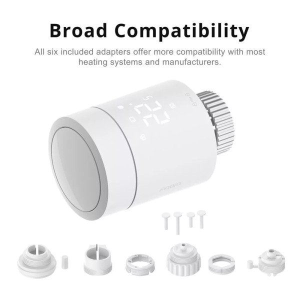 Acheter AQARA AQ-WT-A03D Thermostat de radiateur Aqara W600 - Écran LED intégré / commande rotative physique - Tête thermostatiq