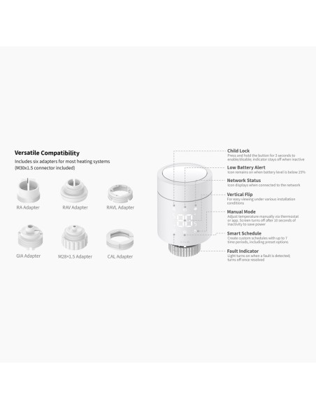 Comprar AQARA AQ-WT-A03D Aqara Radiator Thermostat W600 - Pantalla LED integrada / control de giro físico - Cabezal Termostático