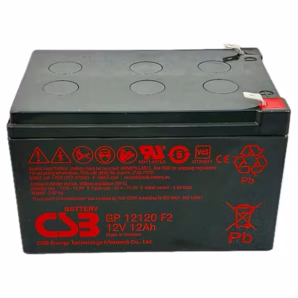 Comprar OEM BATT-1212-CSB Batería CSB recargable - Tecnología Plomo-Ácido AGM - Tensión 12V - Capacidad 7.2Ah - Para respaldo o 
