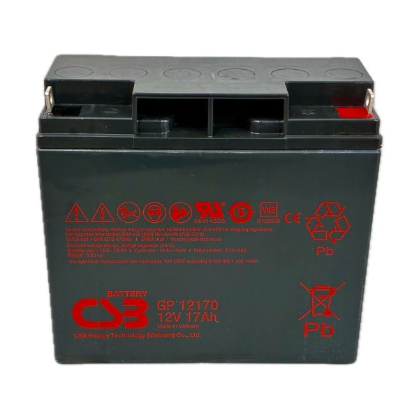 Comprar BLANCA BATT-1217-CSB Batería CSB recargable - Tecnología Plomo-Ácido AGM - Tensión 12V - Capacidad 17Ah - Para respaldo 