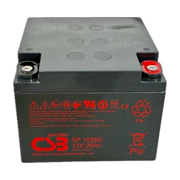 Acquista OEM BATT-1226-CSB Batteria CSB ricaricabile - Tecnologia Piombo-Acido AGM - Tensione 12V - Capacità 26Ah - Per backup o