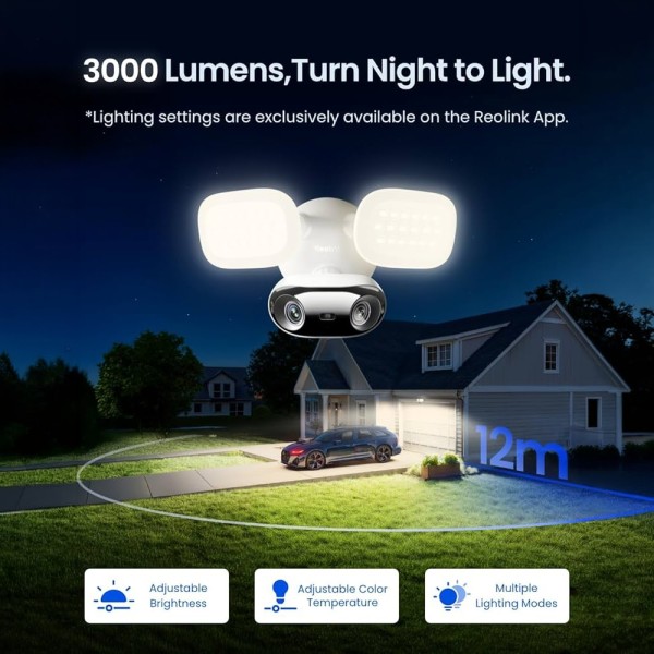 Acheter REOLINK RL-F751W Caméra double WiFi avec projecteur Reolink F751W IA - 8MP (5120x1440) | Vision 180° double objectif - P