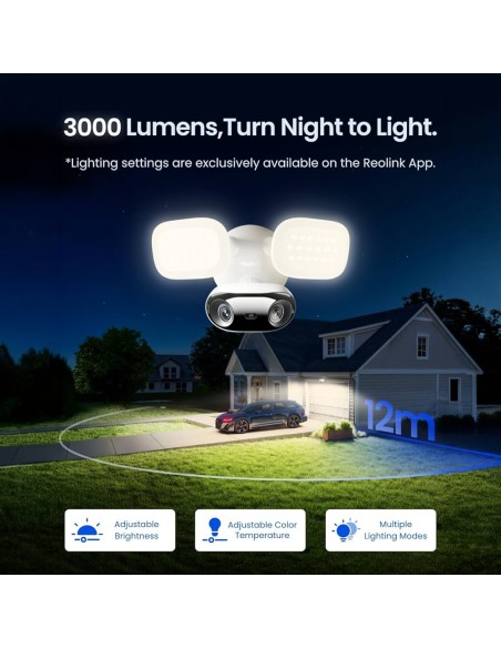 Comprar REOLINK RL-F751W Reolink Camara Dual WiFi Floodlight F751W IA - 8MP (5120x1440) | Visión 180º Doble lente - Focos de Ilu