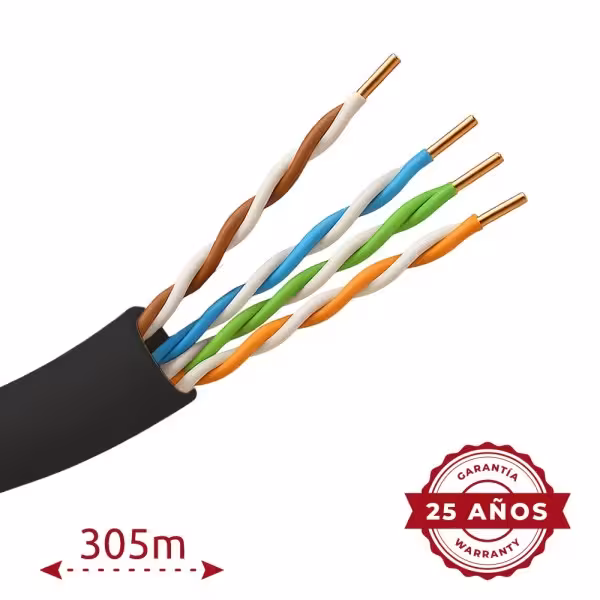 Comprar SAFIRE UTP5E-305-BC-OUTDOOR Cable UTP - Categoría 5E - Rollo de 305 metros - Conductor OFC, pureza 99.9% cobre - Diámetr