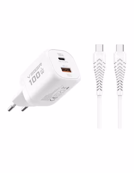Comprar VEGER VG-TR150-KIT-100W1A1C VEGER - Cargador de pared - Carga rápida 100W |  Con tecnología GaN - Salidas USB-C, USB-A -