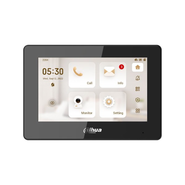 Comprar DAHUA DAHUA-5254 Monitor interior IP Dahua VTH5 en color negro de 7 pulgadas con pantalla táctil y PoE