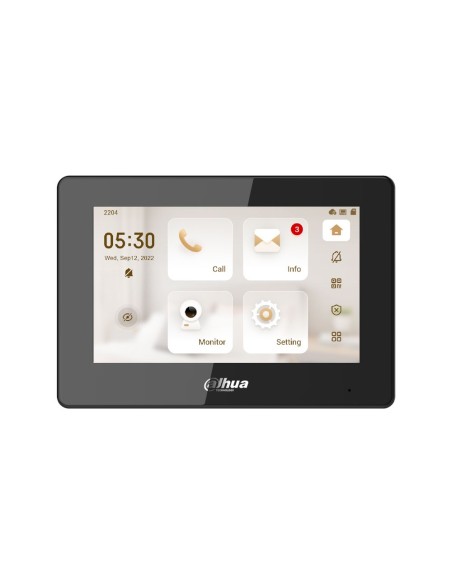 Comprar DAHUA DAHUA-5254 Monitor interior IP Dahua VTH5 en color negro de 7 pulgadas con pantalla táctil y PoE