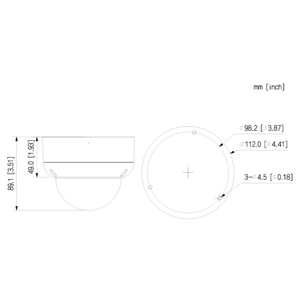 Acheter DAHUA HAC-HDBW1801EA-A-0280B-S3 Dôme HDCVI 4EN1 4K WDR IR 40 m 2.8mm IP67 IK10 MIC