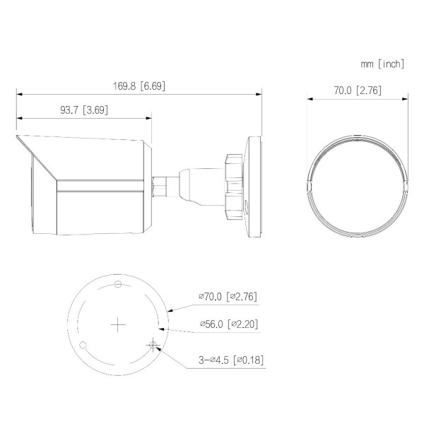 Comprar DAHUA IPC-HFW2249S-S-IL-0280B-S2 Tubular IP 2M H265 WDR Iluminación Dual LED30m/IR30m 2.8mm IP67 PoE MIC AI