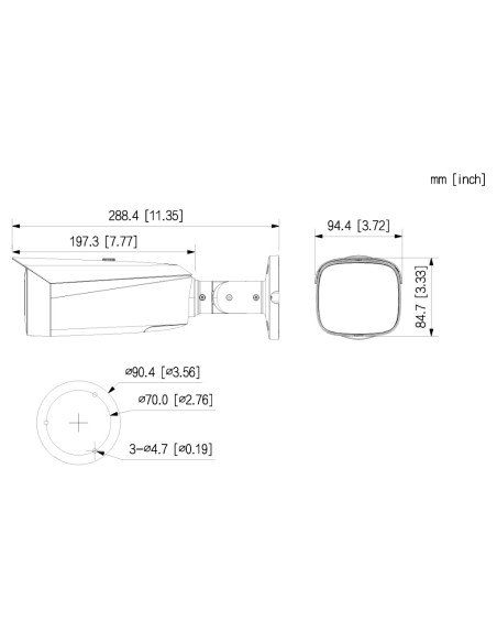 Comprar DAHUA IPC-HFW3449T1-ZAS-PV-PRO Tubular IP WizColor TiOC PRO H265 4M WDR Iluminación Dual LED60m/IR60m 2.7-12VFM IP67 PoE