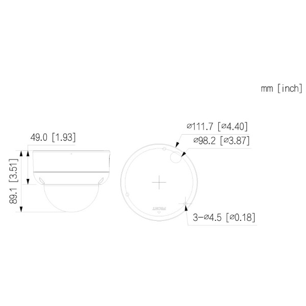 Acheter DAHUA IPC-HDBW3649E-S-IL-0280B Dôme IP H265 6M WDR Éclairage double LED 30 m / IR 30 m 2.8mm IK10 IP67 PoE SD IA