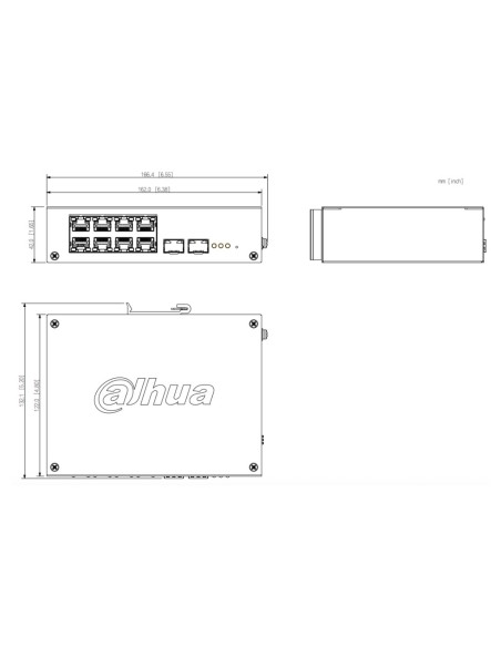 Comprar DAHUA CHS4210-8GT-110 Switch Hardened PoE 8 puertos Gigabit + 2SFP Gigabit 110W Gestionable en Cloud Layer2