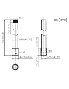 Comprar DAHUA PFA117-B-V2 Extensión de 780mm para el soporte de montaje en techo PFB220C. Color negro 2