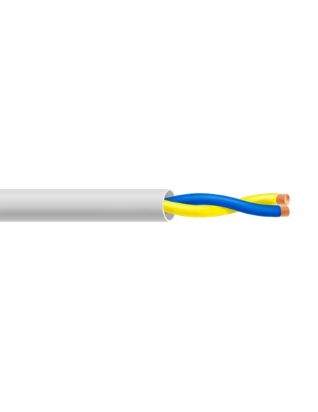 Comprar CABLES ESLA 002-1202004 Rollo 100m de cable manguera blanco flexible 2 hilos sin pantalla LSZH (2x0,22) CPR Eca