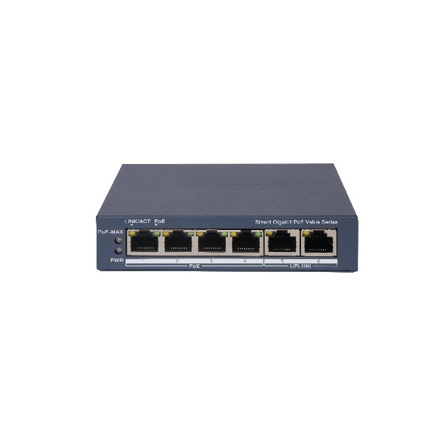 Acheter HIKVISION BASIC DS-3E1506P-EI-M HIKBASIC. Switch commercial 6 ports : 4x RJ45 PoE Gb + 2x RJ45. PoE 60 W. Easy Smart (VL