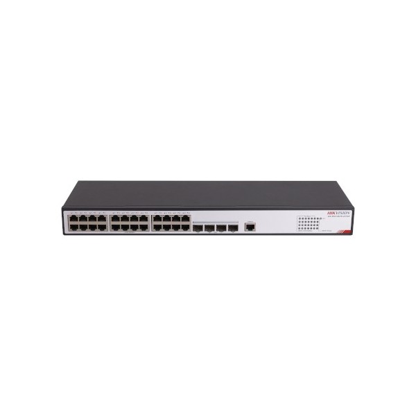 Acheter HIKVISION BASIC DS-3E2728-HI-24T4X HIKBASIC. Switch cœur 28 ports : 24x RJ45 Gb + 4x SFP+ 10Gb. Administrable L3. 230Vac