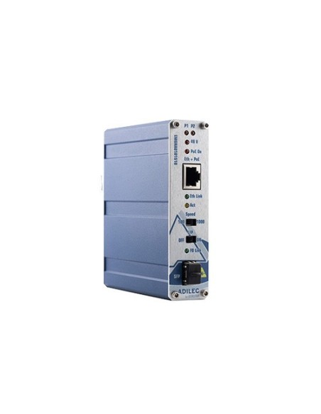 Comprar ADILEC EMGH0101S10 ADILEC. Conversor de medios industrial Gigabit con PoE IEEE 802.3bt hasta 90 W SFP 100FX 1000FX confi